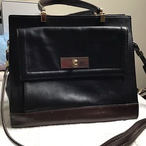 Black and brown leather kate spade crossbody/handbag